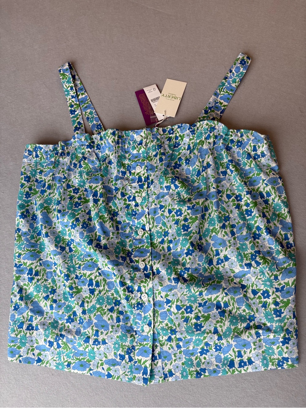 NWT J.Crew Organic
Cotton Smocked Button Front
Liberty Print Tank Top sz M - Picture 4 of 12